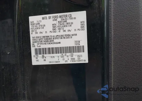 2014 Ford F-150 Lariat from USA, damaged, VIN 1FTFX1ET3EKD02246